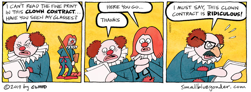 Clown Contract Comic Small Blue Yonder